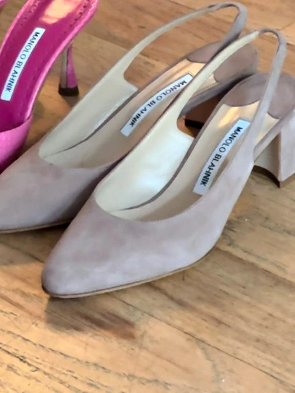 Manolo Blahnik Aspro Suede Slingback Pumps size 6.5 US